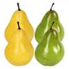 Party Decoration 4 PCS Artificial Pear Home Accenters Simulering Fruktmodell Fake Desktop Kitchen Realistic Foam Food