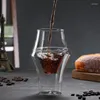 Wijnglazen dubbele glazen koffiemok helder borosilicaat beker geïsoleerde thermische mokken drinken café voor thee latte