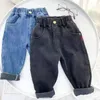 Jeans vintage foderati in velluto ragazzi jeans pantaloni harem inverno spesso vaqueros bambini pantalones peluche caldo vita alta bambini denim calca 231216