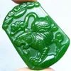 Natuurlijke Groene Jade Hanger Ketting Tijger Chinese Dierenriem Amulet Lucky Hanger Collectie Zomer Ornamenten Natuursteen Hand Engra276K