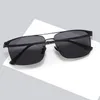 New metal double beam sunglasses Adult fashion polarized square sunglasses Outdoor driving glasses tide 1321