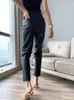 Pantalon masculin streetwear femmes 2023 coréen mode véritable pantalon cuir pantalon haut de taille qualité 231216