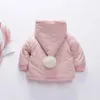 Piumino 6M-3Y Infantile Neonata Ragazzo Inverno Bambino Con cappuccio Velluto spesso Caldo Capispalla Bambini Cappotto Bambini Carino Parka 1 2