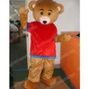 Christmas Bear Mascot Costume Halloween Fancy Party Robe Cartoon Cartoon Tesifit Suit Carnival Unisexe Adults Taille Anniversaire Outdoor Tenue