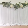 Tafelrok Witte tafelrok Lang transparant tafelkleed voor achtertuin Bruiloft Sweetheart Hoofdtafel Verjaardagsfeestje Taart Tafeldecoratie 231216