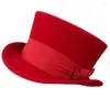 Baretten Wol Panama Hoed Fedora Westerse Korte Rand Cap Heren Po Props Voor Mannen Vrouwen Unisex Wear