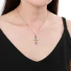 Gem's Ballet 925 Sterling Silver Cross Necklace for Women Natural Amethyst Topaz Colorful Gemstone Pendant Jewelry 20211952