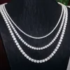 Remise Chaude Chaînes de Tennis de 4Mm avec diamant VVS Moissanite glacé, collier en or massif 10K 14K