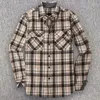 Camicie casual da uomo Camicia scozzese a maniche lunghe Puro cotone applicato sul davanti Tasca sul petto Vestibilità regolare Colletto abbottonato Flanella smerigliata