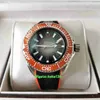 TF Factory Man Watch 45.5mm GMT Ultra Deep 600m Diving Orange Ceramic Bezel Luminova Watches Cal.8912 Rörelse Mekanisk automatisk herr MR -armbandsur