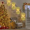 Decorative Flowers Christmas Decoration Stair Wreath With Silk Ribbon Stairway Swag Simulation Garland Trim For Home Decor