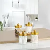 Storage Bottles Practical Containers Kitchen Organization Jars Set Of 4 Glass Apothecary Jar For Bathroom Vanity Makeup