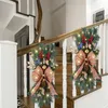 Decorative Flowers The Cordless Prelit Stairway Trim Christmas Large Door Wreaths For Front Outside Wreath Valentine Welcome