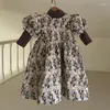 Robes de fille mignonnes pour bébés filles, barboteuse brodée de fleurs de marguerite, douce et confortable, body coréen, robe à volants pour enfants en bas âge, vêtements de sœur