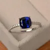Fashion Ring Big Square Sky Blue Stone Rings For Women Jewelry Wedding Engagement Gift Inlaid Stone Rings211m