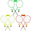 Racchette da badminton 1 paio di racchette da badminton di colore fluorescente H6508 con 2 palline per bambini Gioco di sport all'aria aperta 231216