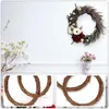 Flores decorativas 2 peças grinalda círculo videira decorações diy guirlanda anéis floral rattan redondo decorar círculos quadros de apanhador de sonhos