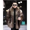 Manteau en fausse fourrure pour hommes, vison, longueur moyenne, épais pour garder au chaud en hiver, 231216