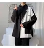 Abiti da uomo Giacca da abito casual Abbigliamento autunnale Nero Bianco Abbinamento colore Donna Coreana Tendenza Blazer Design Cuciture Cappotto fresco