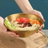 Bowls Creative Stainless Steel Soup Bowl Korean Style Golden Silver Color Fruit Salad Single Layer Home Tableware Kitchen Utensil