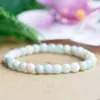 MG0941 6 mm natuurlijke Morganite armband meisjes hartchakra liefde geluk armband genezing Gemstome sierlijke yoga Mala bracelet3003