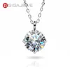 Gigajewe Christmas Pandent 3ct 9mm ef Round Cut Necklace 18K White Gold Plated 925 Silver Moissanite Jewelry GMSN-030338C