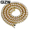 Nouvelle mode 18 carats plaqué or 10 mm CZ cubique Zircon chaîne de tennis Collier ras du cou Hip Hop Masculina Bijoux Bijoux cadeaux Collier pour M240B