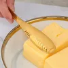 Cuchillos Cuchillo de mantequilla dorado Herramienta de desayuno de acero inoxidable Cubiertos para tostadas Queso Postre Aplicador Cubiertos de crema