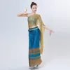 Ethnic Clothing 2023 Summer Thailand Traditional Festival National Thai Style Pography Women 3pcs Travel Suits Dance Wear Dress Set