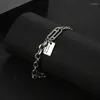 Charm-Armbänder, Vintage, personalisierbar, trendig, Hip-Hop, Herren- und Damenmode, minimalistische Buchstaben, Titan-Stahl-Armband