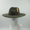 Berets 9.5 سم Big Brim Retro Jazz Fedora Hats Men Suede Caps Women Top Felt Hat Heart Tweed Sombrero Hombre