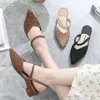 Sandals Thick Heel Plastic Material Waterproof Two Wear Slope Fashion Net Infrared Pointed Casual Shoes