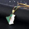 Pays algérie carte drapeau pendentif collier couleur or Bijoux à la mode cartes de l'algérie cadeaux ethniques Bijoux Femme225I