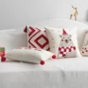 CushionDecorative Pillow Christmas Throw Red Geometric Plush Autumn and Winter Embroidered Cushion Cover Home Living Room SOFA 231216