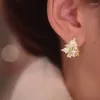 Boucles d'oreilles CAOSHI Chic arbre de noël clous d'oreilles dame bijoux de fête avec zircon cubique brillant Design délicat accessoires étincelants