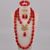 Colliers Boucles d'oreilles Fashion Blanc Corail Bijoux de mariage nigérian africain Nigérian 11-C05