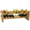 Wallmontered Wine Racks Bottle Holder 18bottle Stackbar Bambu Rack Barware Kitchen Dining Bar Home Garden 231216