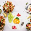 Servies Sets 2 Stuks Melamine Vijf-Raster Ontwerp Verdeeld Serveerschalen Lade Kommen Voor Chips En Dip Fruit groenten Snoep