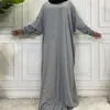 Ethnic Clothing Casual Turkey Abaya Oversizes Dress Vintage Women Muslim Fashion Round Neck Long Sleeve Striped Shirt Femme Robe