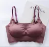 Sexy Side Buckle Wireless Lace Bra Breathable Women Sport Gathered Adjustable Rimless Sleep Bra Vest Style Seamless