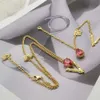 Dafu Hochwertiger SchmuckEuropäischer und amerikanischer Stil Fanjia Medusa trendige Marke Retro-V-Buchstabe minimalistisches Halskettenarmband für Damen Courtdas1