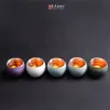 Copos de vinho 999 prata cerâmica teacup pin ming cup kungfu teaware inserção única mestre ruyao geyao chá 231216