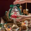 Pot de bonbons en verre avec couvercle, bouteilles transparentes en forme d'arbre de noël, affichage de bouteilles décoratives, réservoir de stockage des aliments