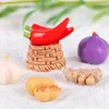 Dekorativa blommor Vegetabiliska korgar mini Micro Landscape Ornament Cartoon Simulation Fruits Creative Home Party Diy Decoration Crafts