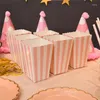 Present Wrap 36pcs/Lot Pink Dot Wave Randig papper Popcorn Box Candy Sanck Favor Bag Xmas Wedding Kid Birthday