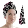Ręcznik Leopard Print Art Art Szybkie suszone włosy czapka suszona dziewczyna do kąpieli mikrofibry sucha