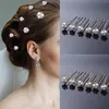 Hair Clips 6pcs Bridal Wedding Accessories Rhinestone Pins Forks For Women Pearl Bride Headpiece Party Jewelry Gift