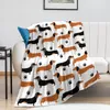 Couvertures Teckel Jeter Couverture Literie Super Doux Flanelle Chaude Pour Enfants Adultes Chambre Salon Canapé Toute Saison