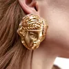 Boucles d'oreilles pendantes pour femmes, Sculpture de tête en forme de visage, Vintage, bijoux en métal, accessoires de fête, 2023