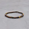 Strand Adjustable Mini Natural Stone Lava Tiger Eye & Bangle For Women Men Chakra Beads Braided Bracelet Charm Jewelry